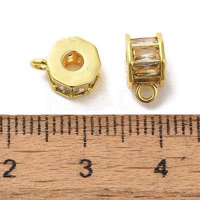 Column Brass Micro Pave Cubic Zirconia Tube Bails LS-KK-C072-05B-G-1