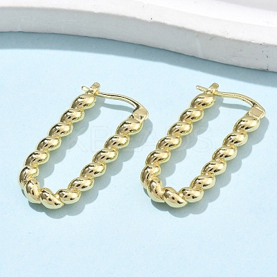 Brass Twist Rectangle Hoop Earrings for Women EJEW-L297-01B-G-1