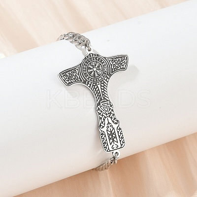 304 Stainless Steel Enamel Link Bracelets BJEW-P356-01A-P-1