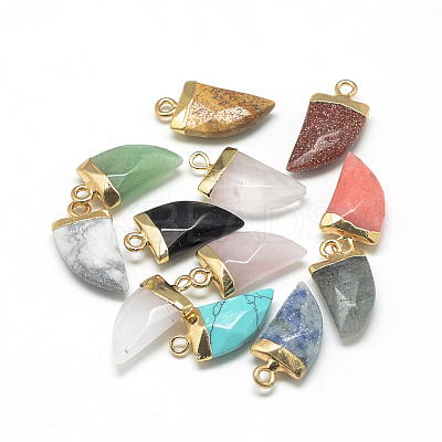 Natural & Synthetic Mixed Stone Pointed Pendants G-Q966-13-1