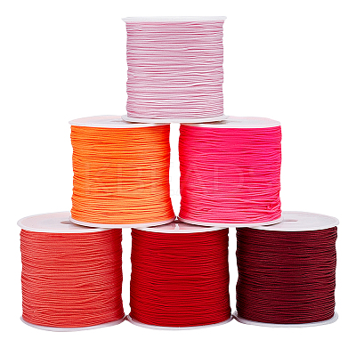 6 Rolls 6 Colors Braided Nylon Thread NWIR-PH0002-07B-1