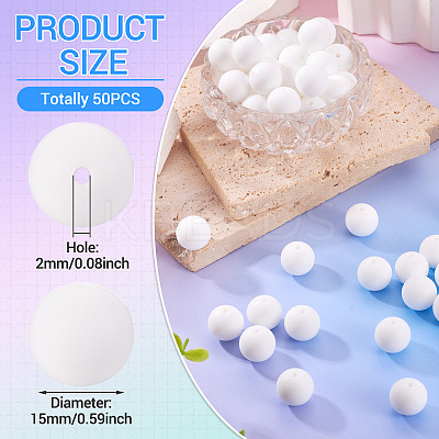 50Pcs Food Grade Eco-Friendly Silicone Beads SIL-TA0002-89A-1