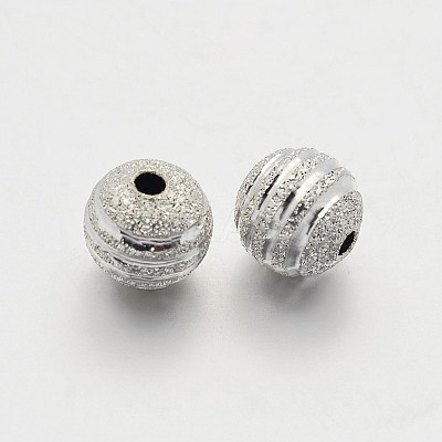 Textured Round Brass Beads LS-KK-N0061-01S-6mm-1