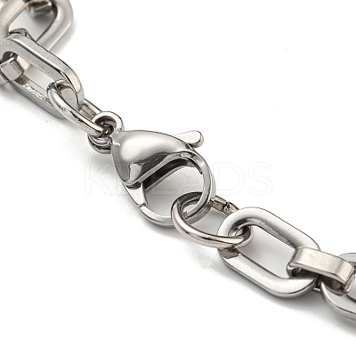 Ion Plating(IP) Two Tone 201 Stainless Steel Oval Link Chain Bracelet BJEW-B078-02GP-1