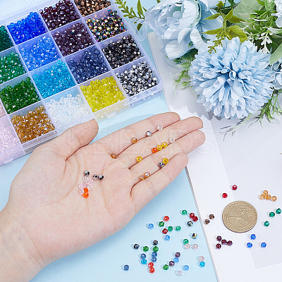 3000Pcs 24 Colors Transparent Electroplate Glass Beads EGLA-PA0001-29C-1