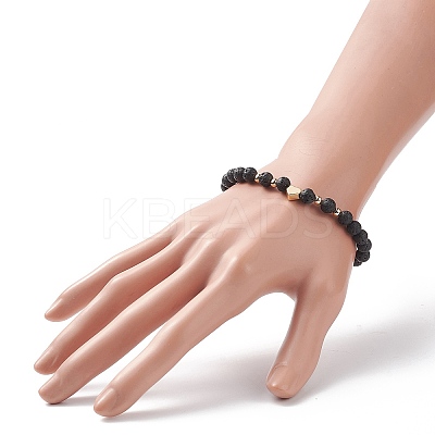 9Pcs 9 Style Bear & Cross & Moon & Crown & Heart & Butterfly Brass Beaded Stretch Bracelets Set BJEW-JB08905-1