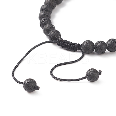 7Pcs 7 Color Natural Lava Rock & Lampwork Evil Eye Braided Bead Bracelets Set BJEW-JB08865-1