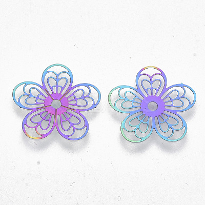 Ion Plating(IP) 304 Stainless Steel Filigree Pendants STAS-R102-01-1