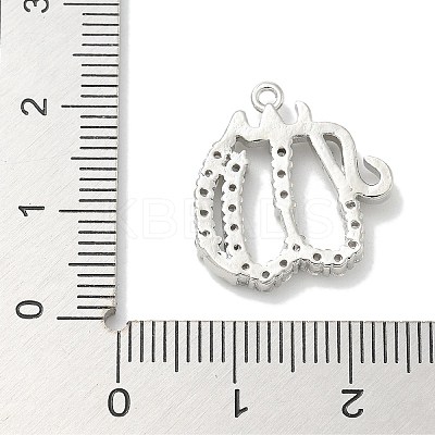 Rack Plating Brass Micro Pave Cubic Zirconia Pendants KK-L224-053P-1