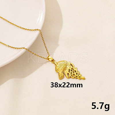 304 Stainless Steel Wolf Pendant Necklace BX4246-8-1