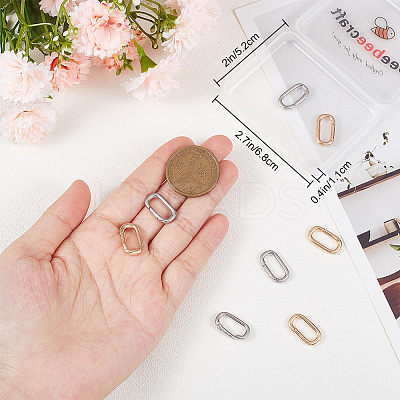 10Pcs 2 Colors Brass Spring Gate Rings KK-BBC0007-77-1