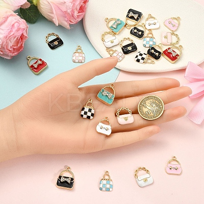 24Pcs 12 Styles Rack Plating Alloy Enamel Pendants ENAM-YW0006-10-1