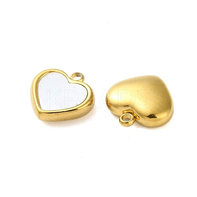 304 Stainless Steel with Synthetic Shell Charms STAS-G338-06G-1