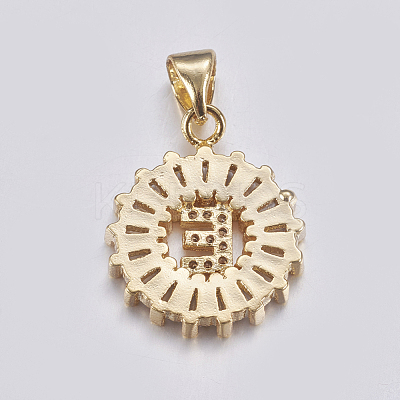 Long-Lasting Plated & Rack Plating Brass Micro Pave Cubic Zirconia Letter Pendants ZIRC-A007-03E-G-1