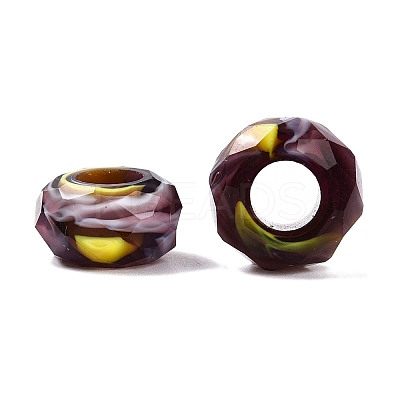 Two Tone Glass European Beads GDA009-4-1