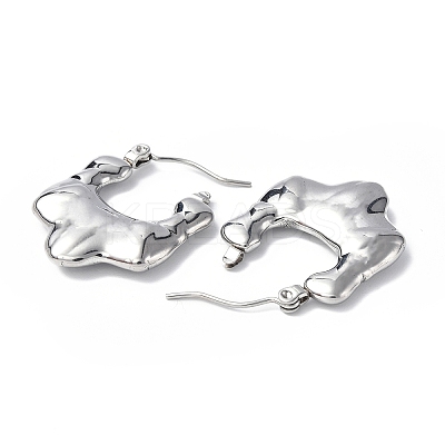 Non-Tarnish 304 Stainless Steel Hollow Twist Teardrop Hoop Earrings for Women LS-STAS-B034-15P-1