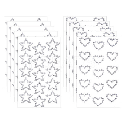 10 Sheets 2 Style Rhinestones Face Sticker FIND-GO0001-59-1