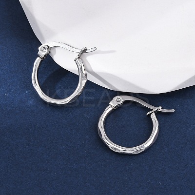 304 Stainless Steel Hoop Earrings EJEW-D195-M-1