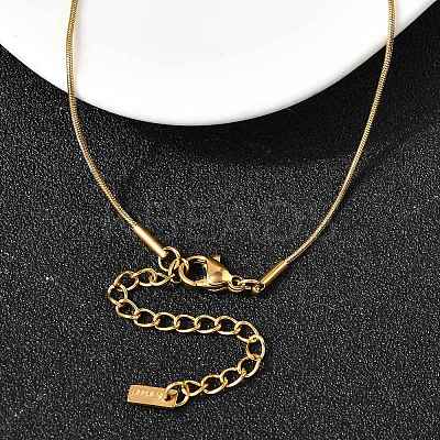 1MM 304 Stainless Steel Round Snake Chain Necklaces for Women NJEW-Z091-10G-1
