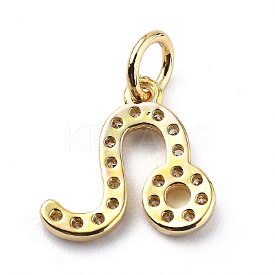 Brass Micro Pave Cubic Zirconia Charms ZIRC-F131-16G-06-1
