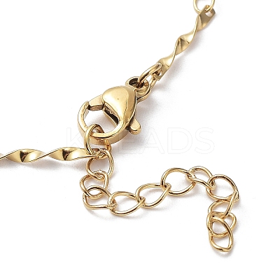 Ion Plating(IP) 304 Stainless Steel Twist Bar Link Chain Bracelets BJEW-K226-09G-1
