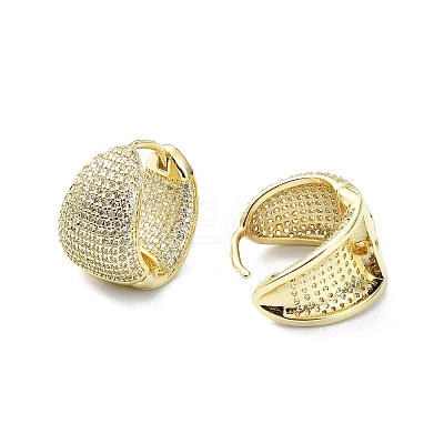 Rack Plating Brass Micro Pave Cubic Zirconia Hoop Earring EJEW-C086-02G-1