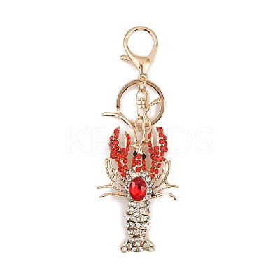 Lobster Alloy Rhinestone Pendant Decoration Keychains KEYC-B019-03-1
