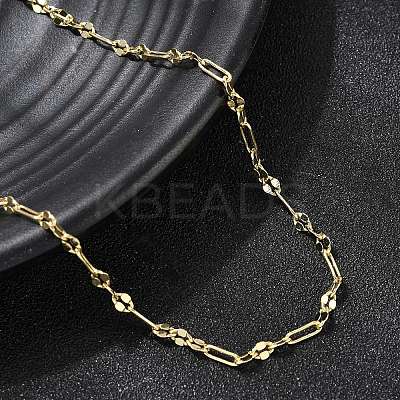 2.8MM Brass Oval Link Chain Necklaces  for Women NJEW-F355-03G-1
