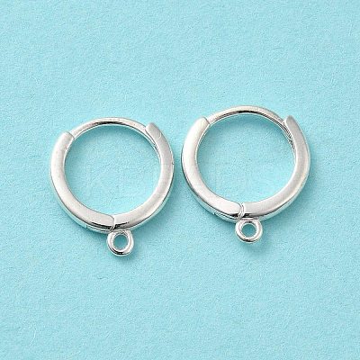925 Sterling Silver Huggie Hoop Earring Findings STER-K174-15B-S-1