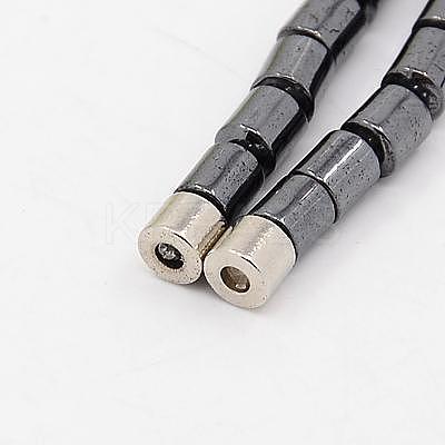 Fashionable Magnetic Synthetic Hematite Necklaces LS-NJEW-K006-21-1