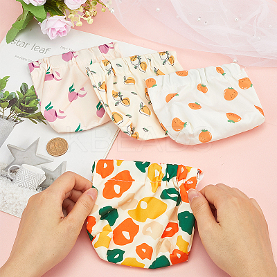 4pcs Mini Cloth Printed Multipurpose Shrapnel Makeup Bags Change Purse ABAG-GF0001-26-1
