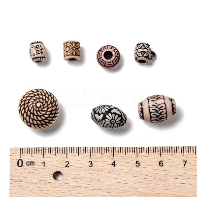 Mixed Antique Style Acrylic Beads MACR-R546-01-1