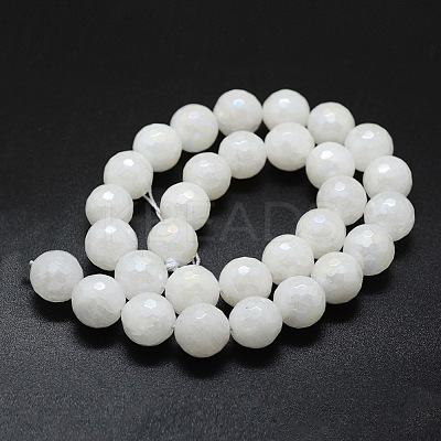 Electroplated Natural White Jade Beads Strands G-G749-05B-10mm-1