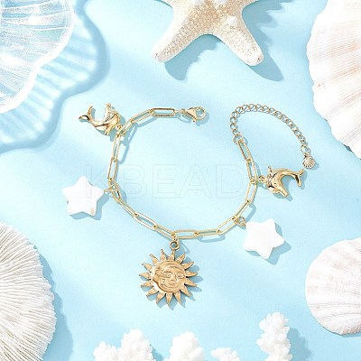 304 Stainless Steel Charm Bracelets BJEW-JB12221-1