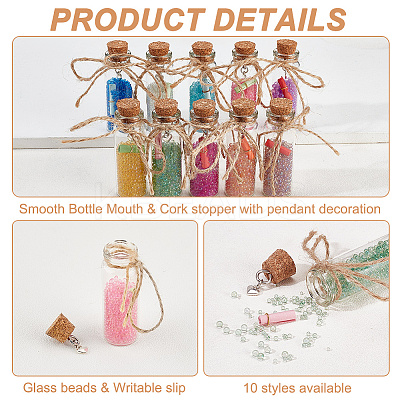 Cork Glass Wishing Bottle for Pendant Decoration AJEW-AB00090-1
