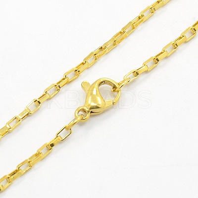 Unisex 304 Stainless Steel Box Chain Necklaces STAS-O037-70G-1