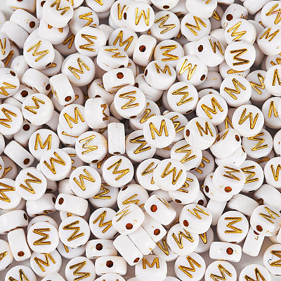 500Pcs Plating Acrylic Beads PACR-TADJ0001-01M-1