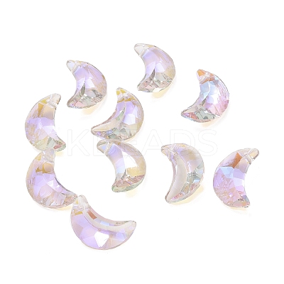 Electroplate Transparent Glass Pendants GLAA-A008-10E-1