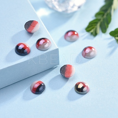 Opaque Glass Cabochons X-GGLA-S038-10L-6mm-1