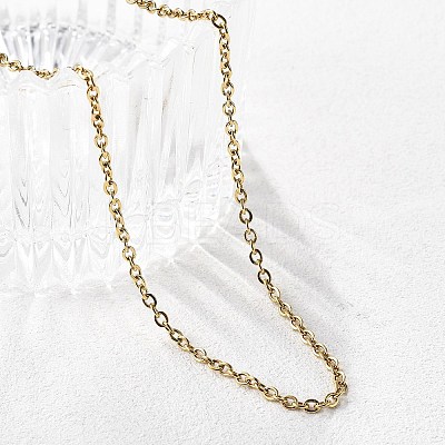 Ion Plating(IP) 304 Stainless Steel Cable Chain Necklace for Men Women STAS-L164A-01G-A-1