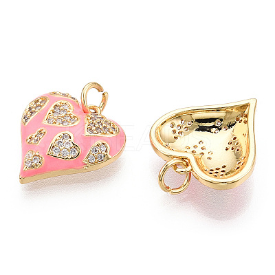 Real 18K Gold Plated Brass Micro Pave Clear Cubic Zirconia Pendants KK-E068-VB216-1-1