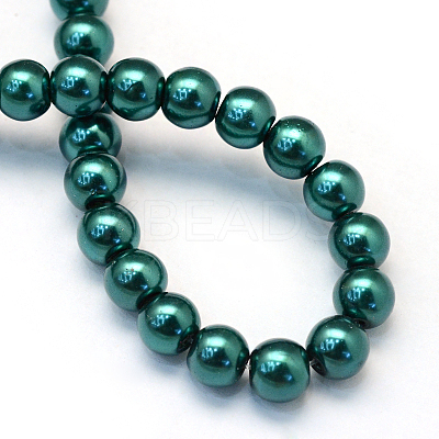 Baking Paint Pearlized Glass Pearl Round Bead Strands HY-Q330-8mm-79-1
