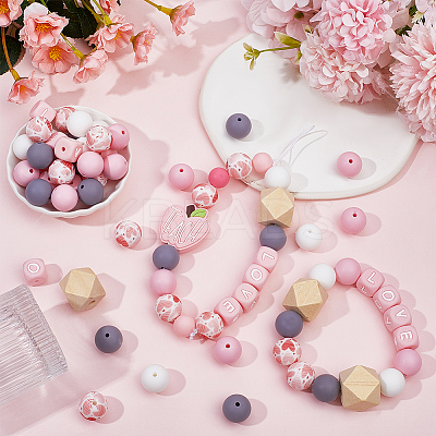 Silicone Alphabet Beads for Bracelet or Necklace Making SIL-SP0001-07-1