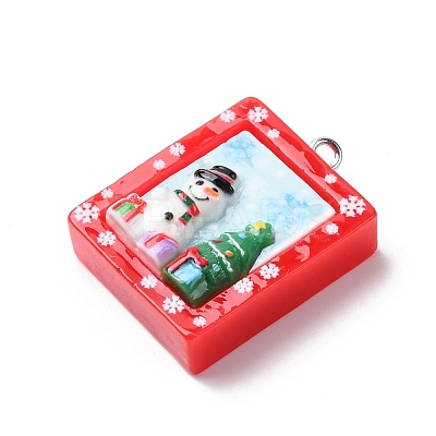 Christmas Opaque Resin Pendants LS-RESI-A049-05G-1