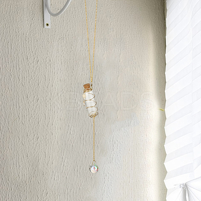 Glass Bottle Plant Hanger HJEW-DR00178-1