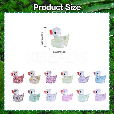 120Pcs 12 Colors Mini Resin Sequins Duck Home Display Decorations RESI-SZ0003-32-1