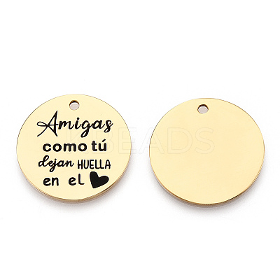 201 Stainless Steel Pendants STAS-T064-37G-30-1