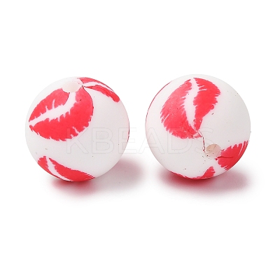 Food Grade Eco-Friendly Printed Silicone Beads SIL-A013-01A-03-1