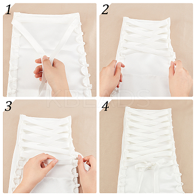 Cloth Cord for Women's Wedding Dress Zipper Replacement SRIB-WH0007-08C-1