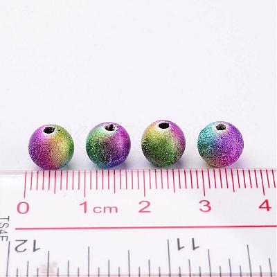 Colorful Round Spray Painted Acrylic Beads Mix X-PB25P9284-1